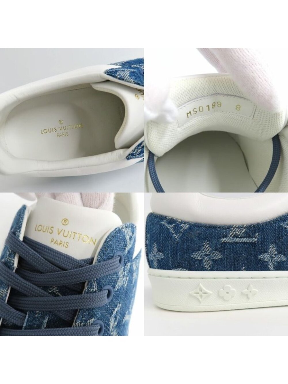 Louis Vuitton Luxembourg Line Sneakers Monogram Denim 8 Blue White - Picture 8 of 10